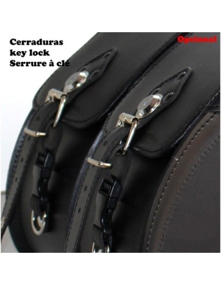 ALFORJAS RIGIDAS VENDETTA GRAN JEFE MARRÓN CUERO SOFTAIL FAT BOY H.D