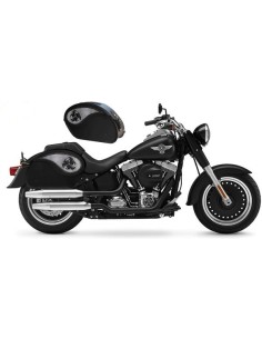 ALFORJAS RIGIDAS PIEL VENDETTA TRIBAL ASPAS PARA SOFTAIL FAT BOY SPECIALH.D 2