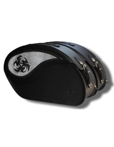 ALFORJAS RIGIDAS PIEL VENDETTA TRIBAL ASPAS PARA SOFTAIL FAT BOY SPECIALH.D