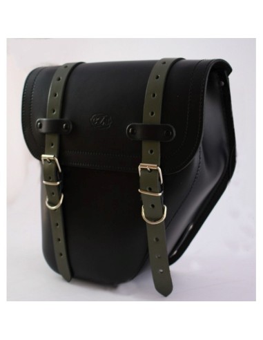 ALFORJA PIEL CENTURION NEGRO-VERDE DERECHA SOFTAIL SLIM H.D