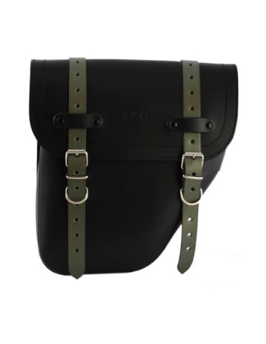 ALFORJA PIEL CENTURION NEGRO-VERDE DERECHA SOFTAIL SLIM H.D