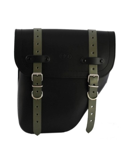 ALFORJA PIEL CENTURION NEGRO-VERDE DERECHA SOFTAIL SLIM H.D ALFORJA PIEL CENTURION NEGRO-VERDE DERECHA SOFTAIL SLIM H.D