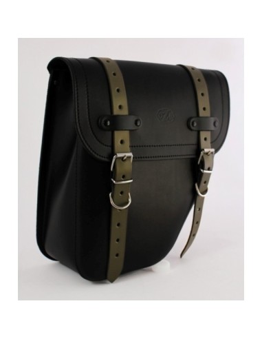 ALFORJA PIEL CENTURION NEGRO-VERDE DERECHA SOFTAIL SLIM H.D