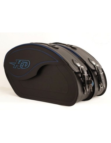 ALFORJAS PIEL RIGIDAS VENDETTA PERFIL AZUL