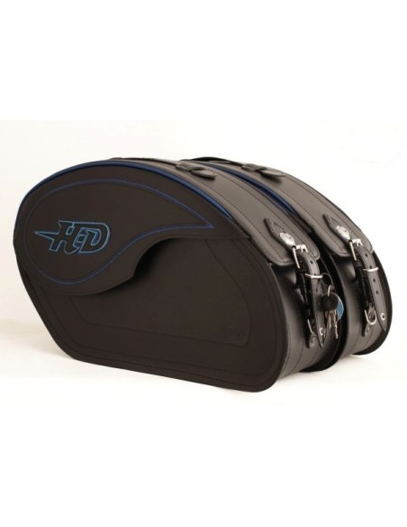 ALFORJAS PIEL RIGIDAS VENDETTA PERFIL AZUL