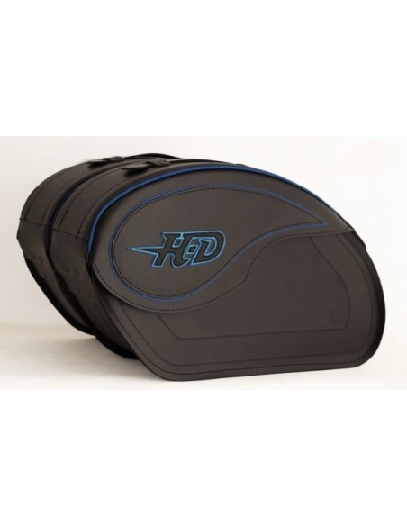 ALFORJAS PIEL RIGIDAS VENDETTA PERFIL AZUL