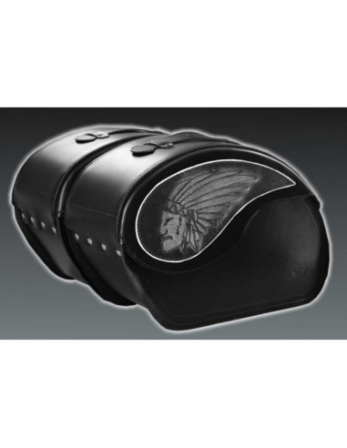 ALFORJAS PIEL RÍGIDAS VENDETTA BIG BOSS PARA INDIAN CHIEF DARK HORSE
