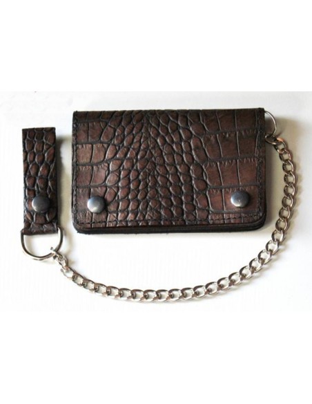 CARTERA DANDY PIEL ENVEJECIDA CON CADENA PARA CINTURÓN