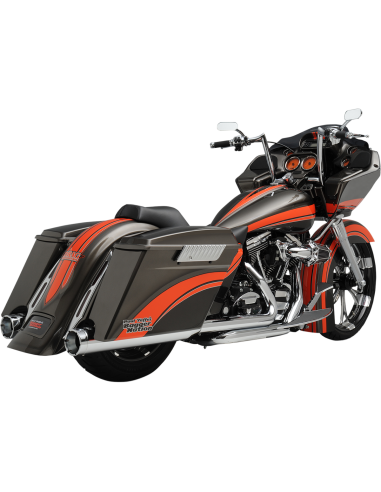 SILENCIADORES SLIP-ON MONSTER ROUNDS 4" CROM PARA HARLEY DAVIDSON 99-16