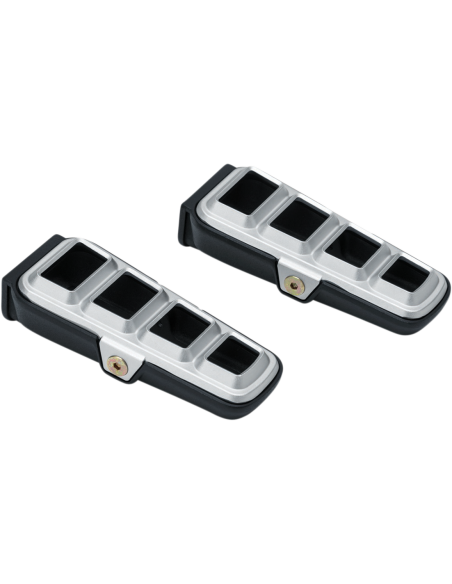 ESTRIBERAS DILLINGER PLATEADO-NEGRO SIN ANCLAJES MACHO