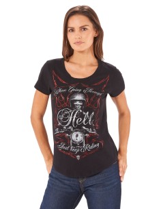 CAMISETA CHICA JUST KEEP RIDING LETHAL ANGEL para Camisetas Chica