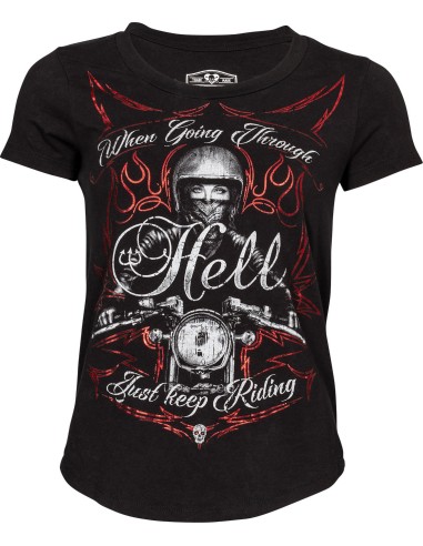 CAMISETA CHICA JUST KEEP RIDING LETHAL ANGEL para Camisetas Chica