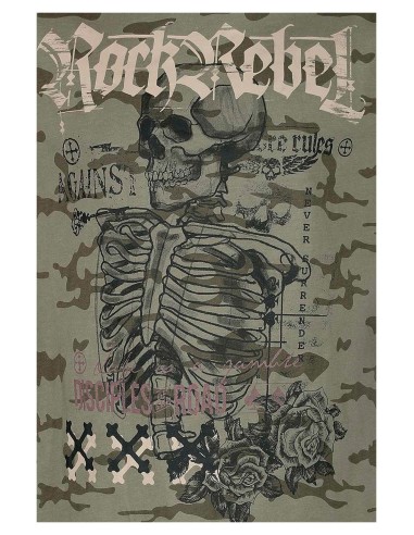 CAMISETA SKELETON ROCK REBEL para Camisetas Manga Corta