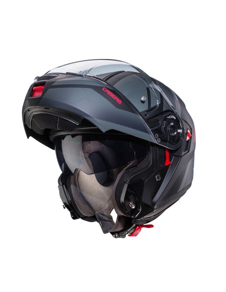 CASCO MODULAR CABERG LEVO X MANTA NEGRO-ANTRACITA-ROJO para Cascos ...