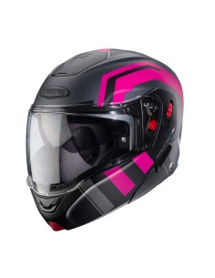 CASCO MODULAR CABERG HORUS X ROAD GUN METAL- NEGRO - FUCSIA para Ca...