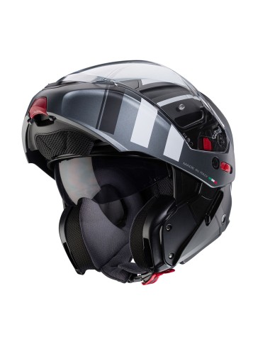 CASCO MODULAR CABERG HORUS X ROAD GUN METAL- NEGRO - BLANCO para Ca...
