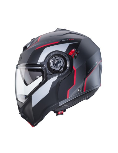 CASCO MODULAR CABERG DUKE EVO MOVE GUN METAL MATE-NEGRO-ROJO para C...