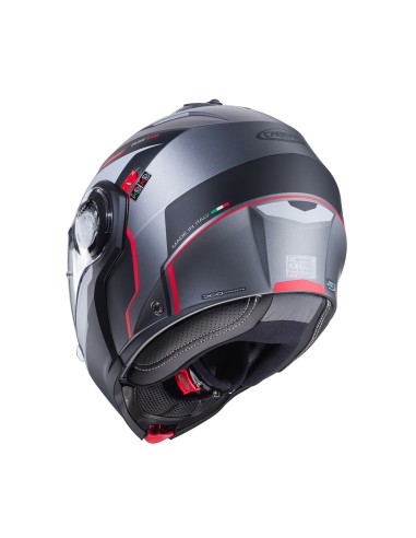 CASCO MODULAR CABERG DUKE EVO MOVE GUN METAL MATE-NEGRO-ROJO para C...