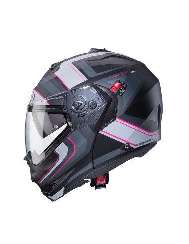 CASCO MODULAR CABERG DUKE X TOUR NEGRO-ANTRACITA- FUCSIA-PLATA para...