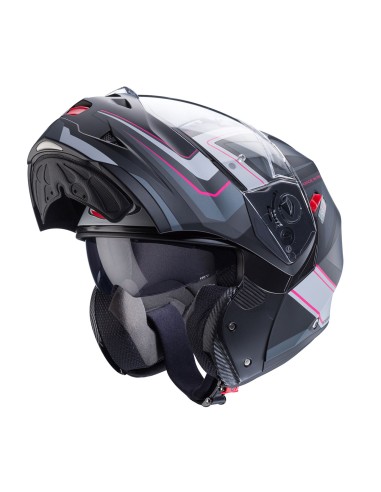 CASCO MODULAR CABERG DUKE X TOUR NEGRO-ANTRACITA- FUCSIA-PLATA para...