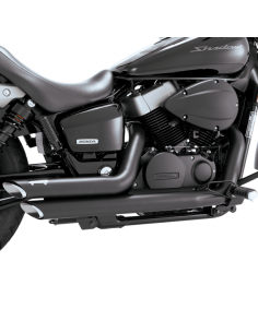 ESCAPE SHORTSHOTS STAGGERED NEGRO HONDA VT750C SHADOW 04-16 2