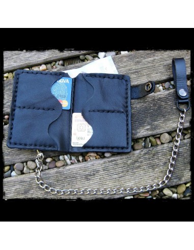 CARTERA MOTERO PIEL BLACK CRUZ