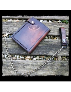 CARTERA MOTERO PIEL BROWN CRUZ 2