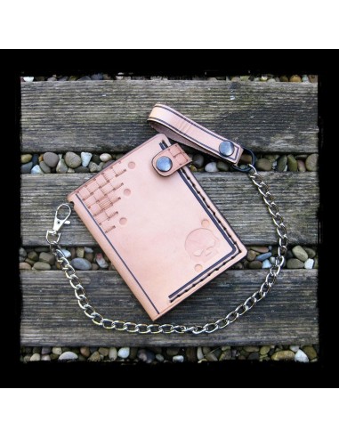 CARTERA MOTERO PIEL NATURAL SKULL