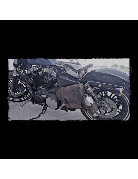 ALFORJA PIEL VINTAGE DARK LEATHER BOTTLE UNIVERSAL