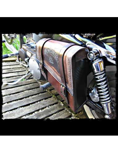 ALFORJA PIEL SEMIRRÍGIDA BLACK - WHITE UNIVERSAL