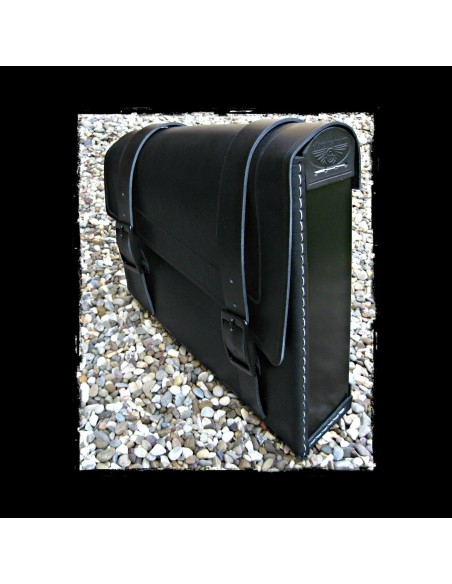 ALFORJA PIEL SEMIRRÍGIDA BLACK - WHITE UNIVERSAL