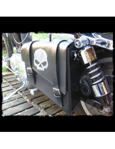 ALFORJA PIEL SEMIRRÍGIDA SKULL BLACK UNIVERSAL 2