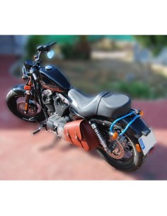 ALFORJA BASCULANTE LEGION MARRON PARA HD SPORTSTER 2