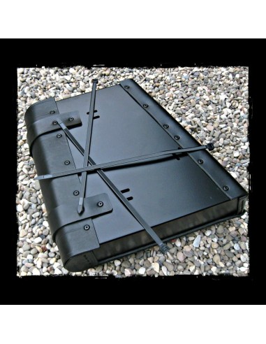 ALFORJA PIEL SEMIRRÍGIDA VINTAGE BLACK UNIVERSAL