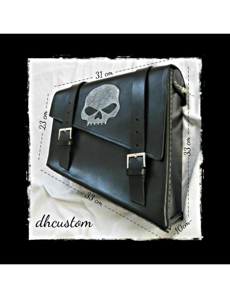 ALFORJA PIEL SEMIRRÍGIDA LEATHER LOGO HD UNIVERSAL