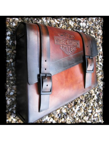 ALFORJA PIEL SEMIRRÍGIDA LEATHER LOGO HD UNIVERSAL