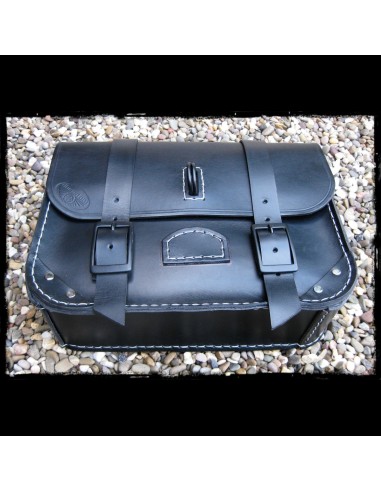 ALFORJA CUERO NEGRO MEDIANA UNIVERSAL