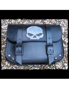ALFORJA CUERO NEGRO SKULL MEDIANA UNIVERSAL 2