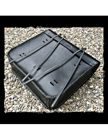 ALFORJA CUERO NEGRO CANDADO UNIVERSAL