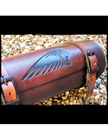 RULO PORTAHERRAMIENTAS PIEL INDIO MARRÓN OSCURO