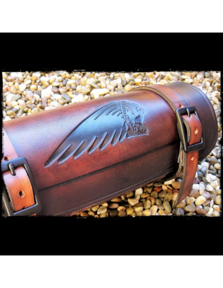 RULO PORTAHERRAMIENTAS PIEL INDIO MARRÓN OSCURO