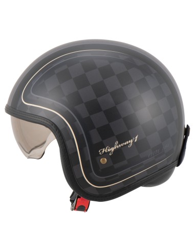 CASCO CUSTOM HIGHWAY 1 NEGRO MATE HOMOLOGADO para Cascos Jet