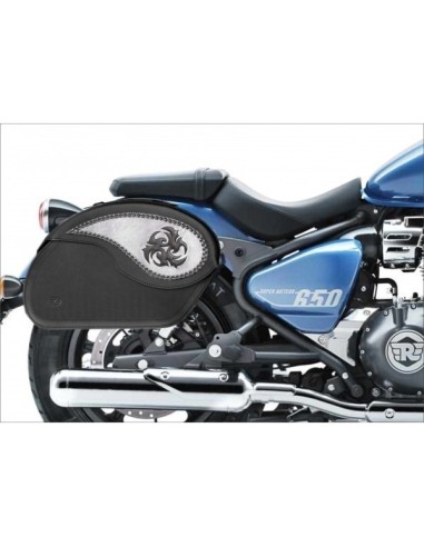 ALFORJAS RIGIDAS PIEL VENDETTA TRIBAL ASPAS PARA SOFTAIL FAT BOY SP...