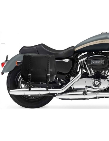 ALFORJA PIEL ULISES NEGRA IZDA PARA SPORTSTER H.D para Alforjas de ...
