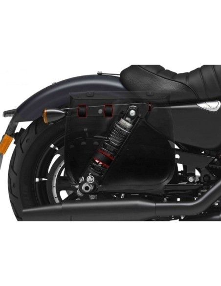 ALFORJA PIEL ULISES NEGRA IZDA PARA SPORTSTER H.D para Alforjas de ...
