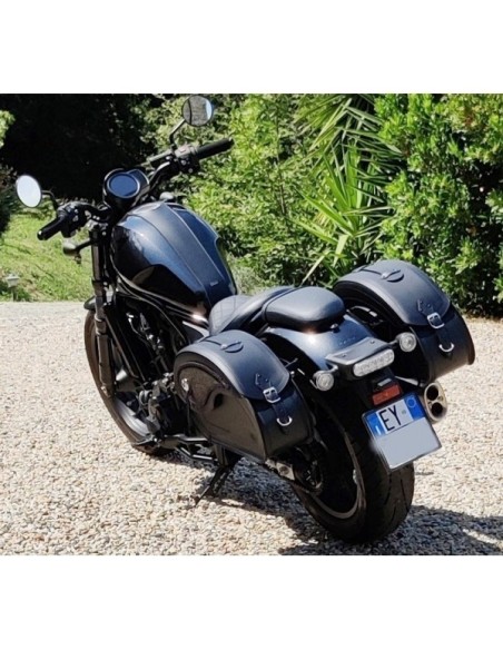 ALFORJAS PIEL RIGIDAS VENDETTA HONDA REBEL BASICAS para Alforjas de...