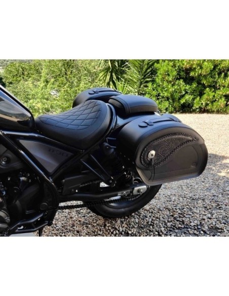 ALFORJAS PIEL RIGIDAS VENDETTA HONDA REBEL BASICAS para Alforjas de...