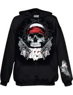 SUDADERA C/CAPUCHA HOODIE GUN SKULL