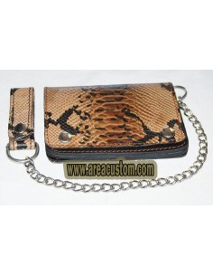 CARTERA PITON 17X9 PIEL ENVEJECIDA CON CADENA PARA CINTURÓN