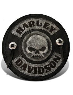 PARCHE DE ESPALDA PIEL HARLEY DAVIDSON SKULL GRIS